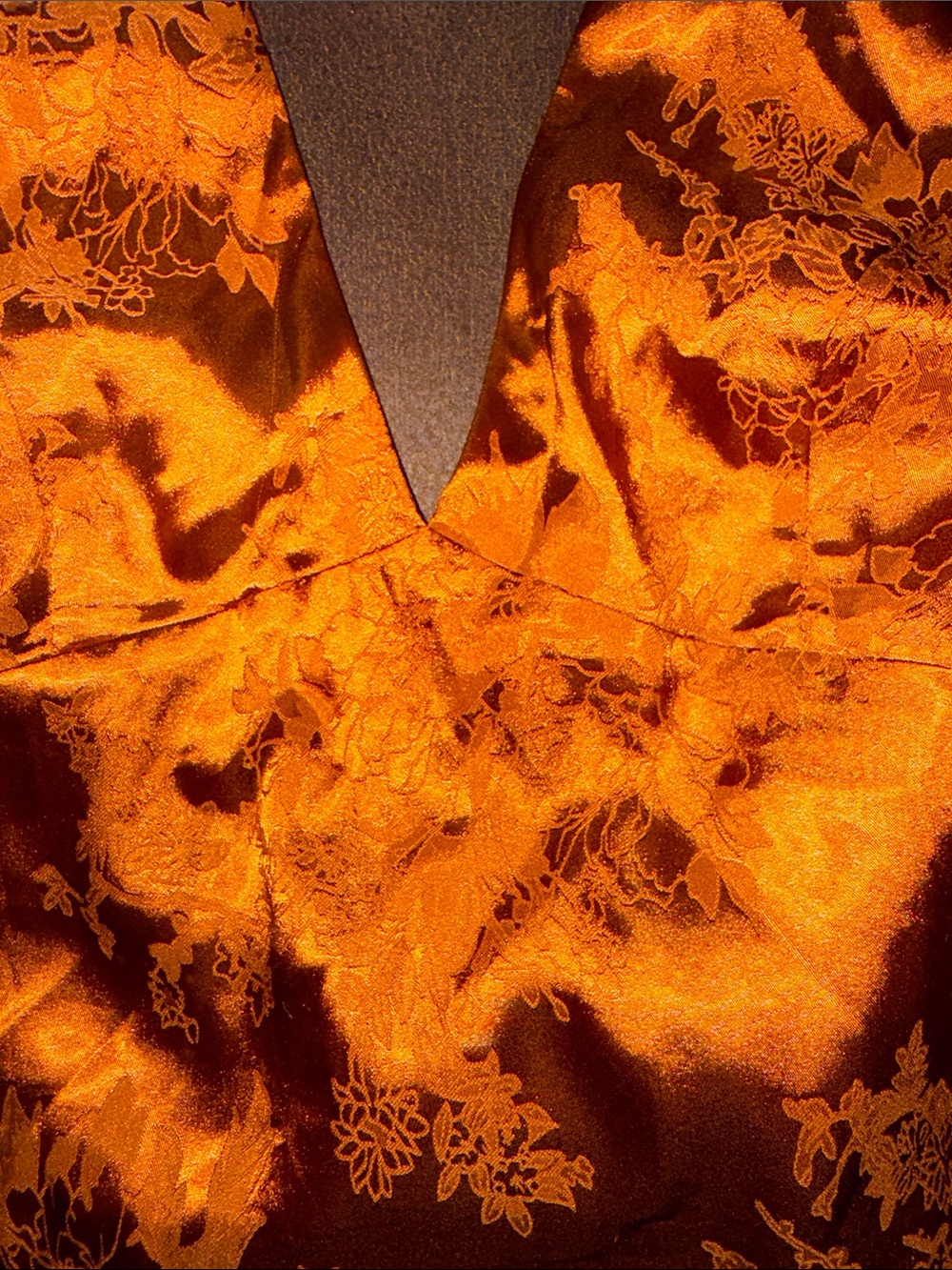 Windsor Silky Burnt Orange Halter Top - Picture 3 of 5